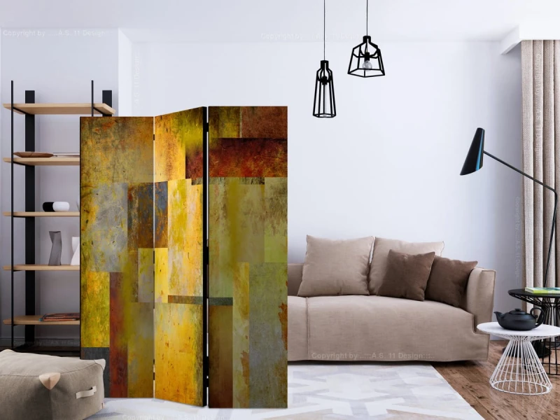 Parawan 3-częściowy - Pomarańczowy odcień ekspresji [Room Dividers]