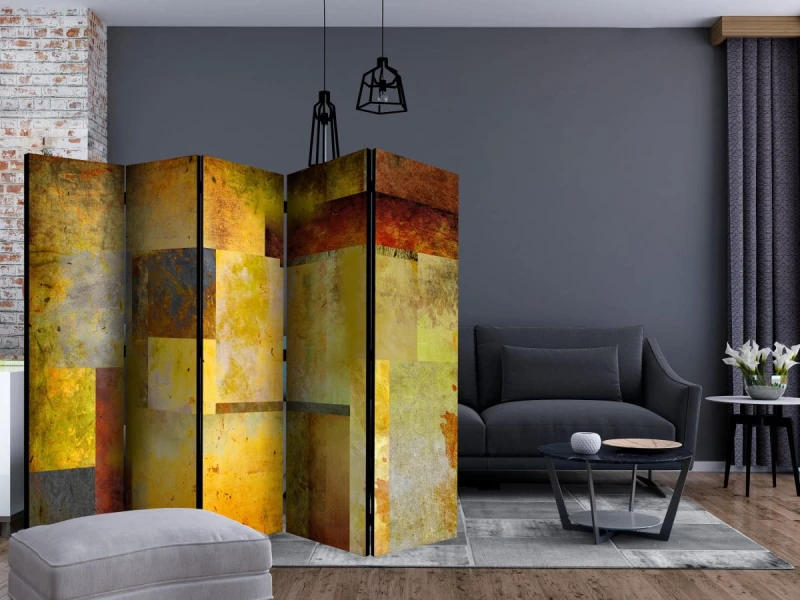 Parawan 5-częściowy - Pomarańczowy odcień ekspresji II [Room Dividers]