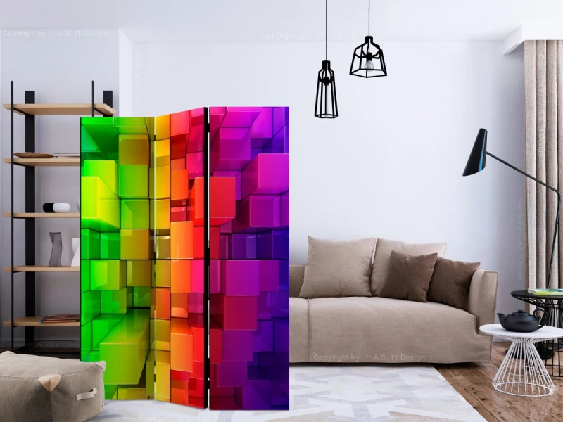 Parawan 3-częściowy - Kolorowa układanka [Room Dividers]