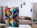 Parawan 3-częściowy - Kolorowy patchwork [Room Dividers]