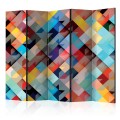 Parawan 5-częściowy - Kolorowy patchwork II [Room Dividers]