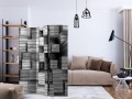 Parawan 3-częściowy - Szara precyzja [Room Dividers]
