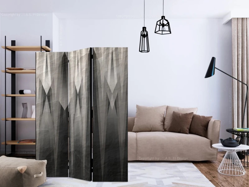 Parawan 3-częściowy - Szara cytadela [Room Dividers]