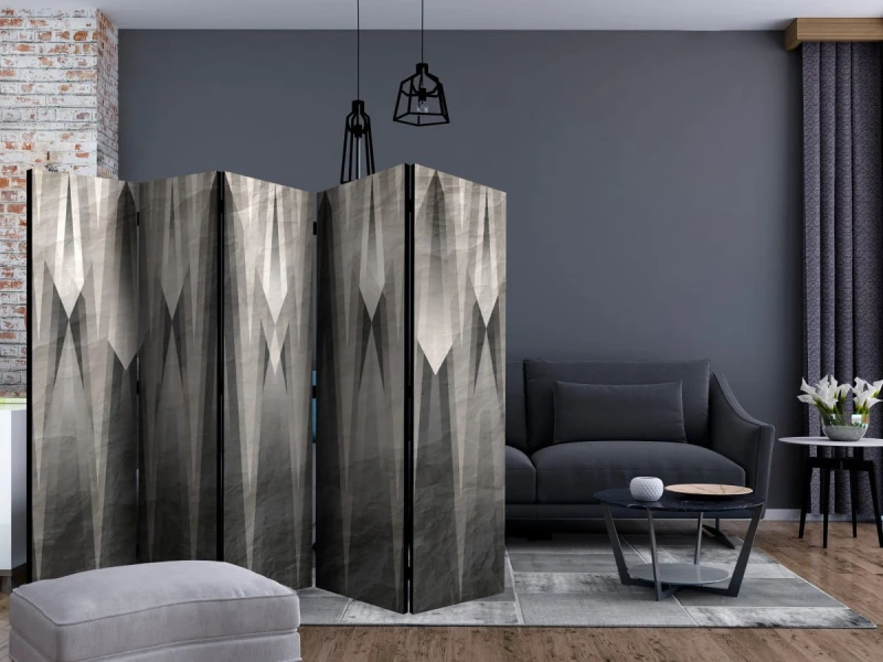 Parawan 5-częściowy - Szara cytadela II [Room Dividers]