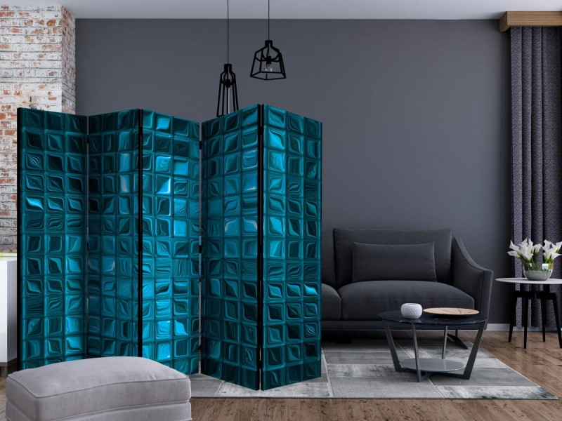 Parawan 5-częściowy - Lazurowa mozaika  II [Room Dividers]