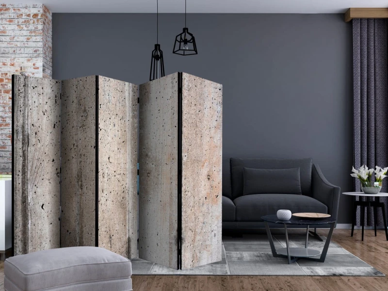 Parawan 5-częściowy - Stary beton II [Room Dividers]