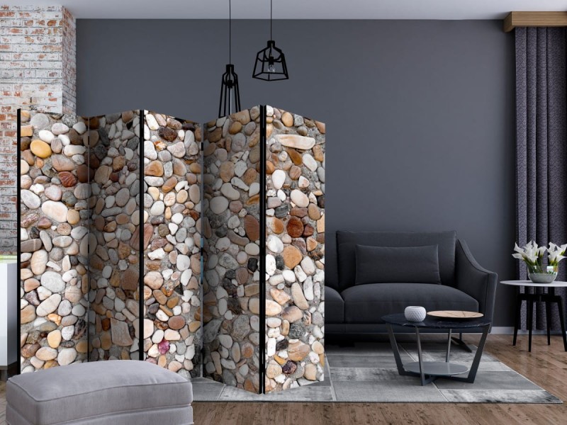 Parawan 5-częściowy - Kamienna plaża II [Room Dividers]