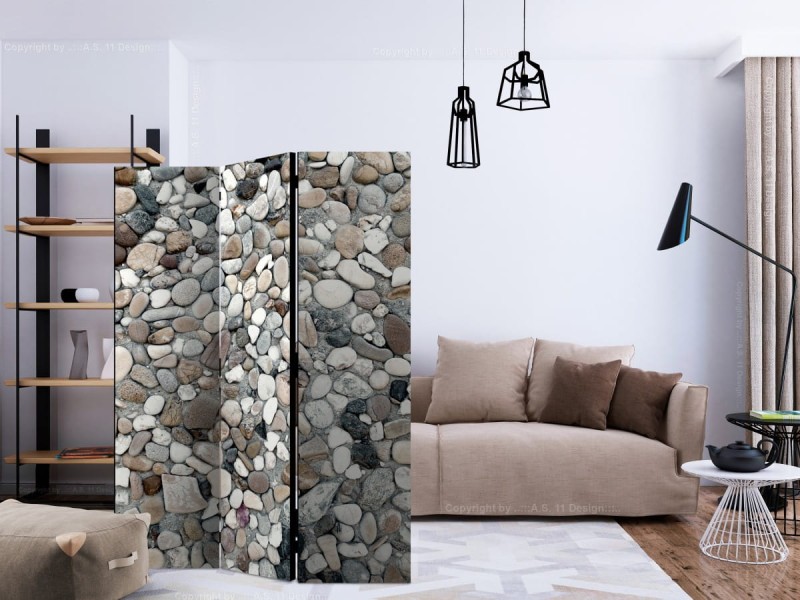 Parawan 3-częściowy - Kamyki na plaży [Room Dividers]
