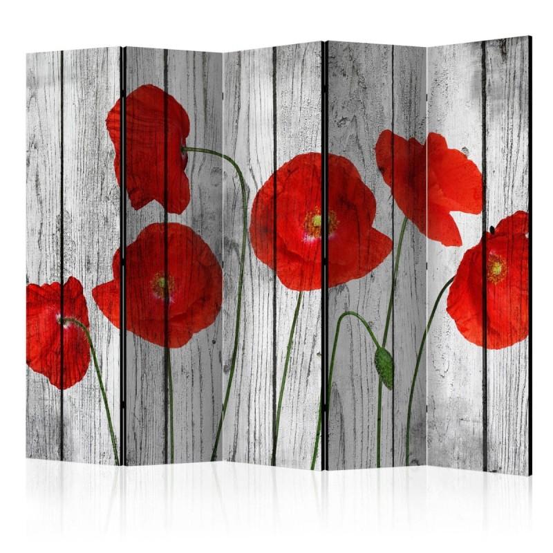 Parawan 5-częściowy - Opowieść czerwonych maków II [Room Dividers]