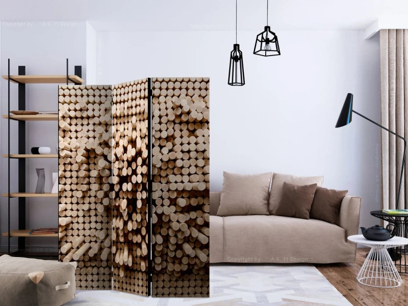 Parawan 3-częściowy - Układanka z patyczków [Room Dividers]