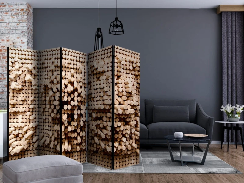 Parawan 5-częściowy - Układanka z patyczków II [Room Dividers]
