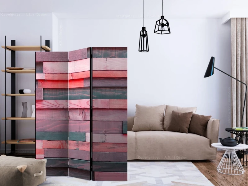 Parawan 3-częściowy - Różowy dworek [Room Dividers]