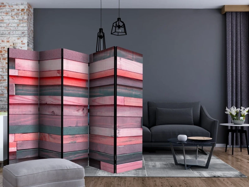 Parawan 5-częściowy - Różowy dworek II [Room Dividers]
