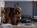 Parawan 5-częściowy - Burgundowe bratki II [Room Dividers]
