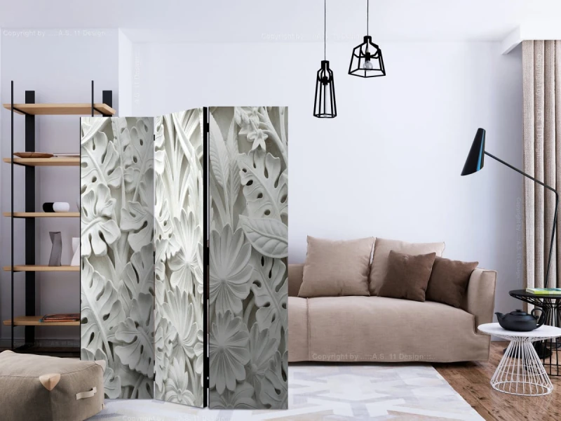Parawan 3-częściowy - Alabastrowy Ogród II [Room Dividers]