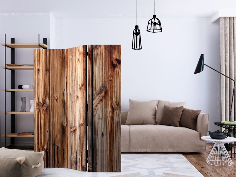 Parawan 3-częściowy - Drewniana komnata [Room Dividers]