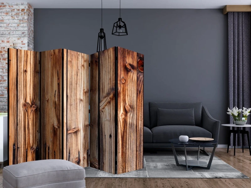 Parawan 5-częściowy - Drewniana komnata II [Room Dividers]