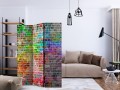 Parawan 3-częściowy - Tęczowy mur [Room Dividers]