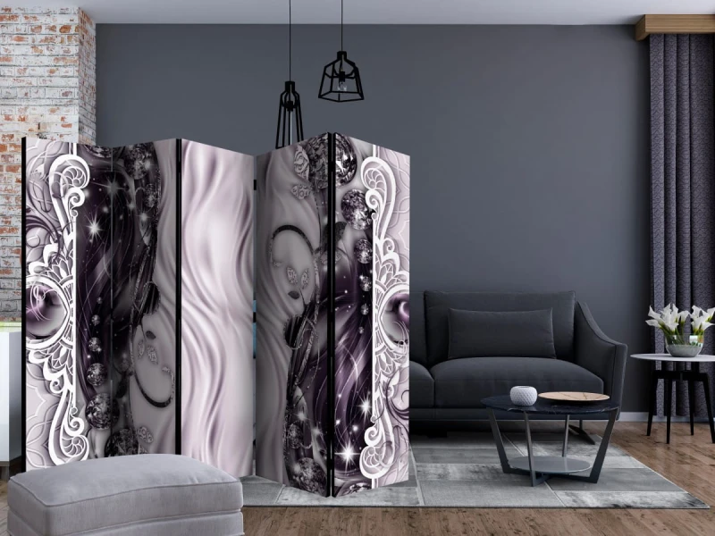 Parawan 5-częściowy - Klamry (różowy) II [Room Dividers]