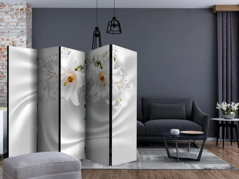 Parawan 5-częściowy - Królewska biel II [Room Dividers]