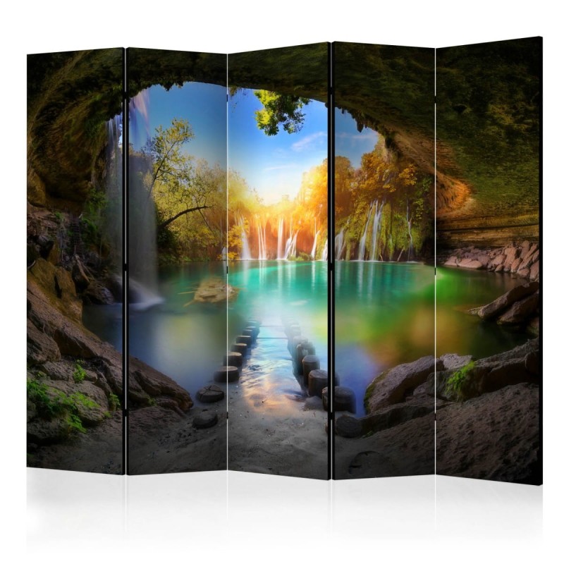 Parawan 5-częściowy - Turkusowe jeziorko II [Room Dividers]