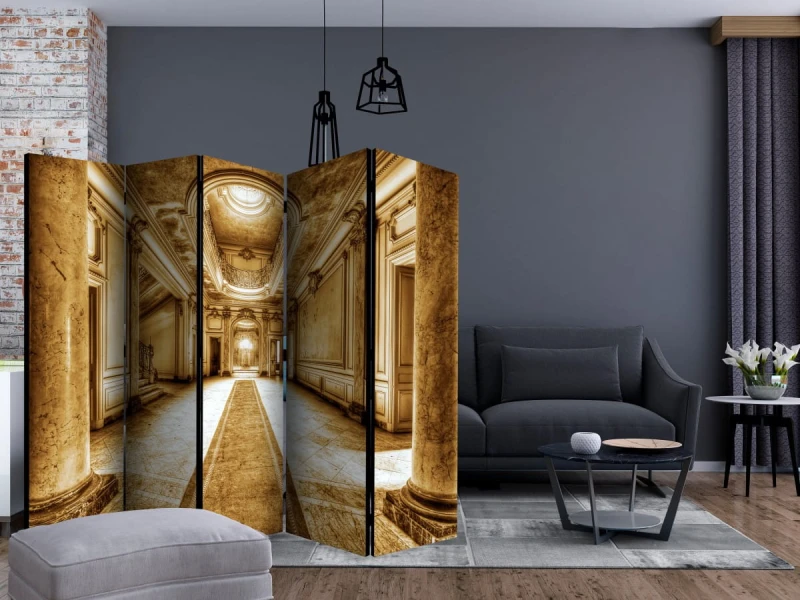 Parawan 5-częściowy - Tajemnica marmuru - sepia II [Room Dividers]