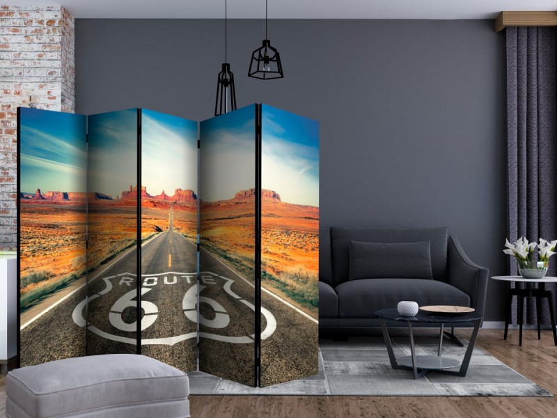Parawan 5-częściowy - Route 66 II [Room Dividers]