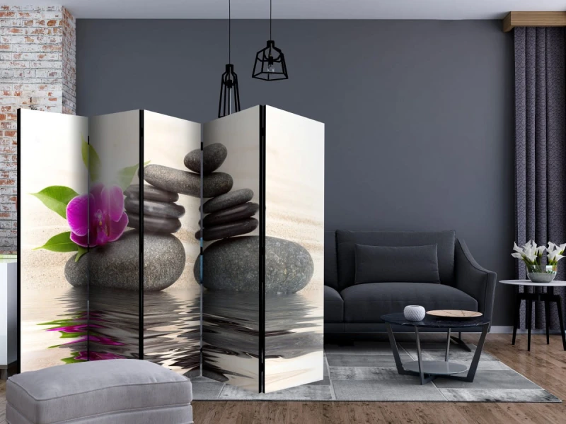 Parawan 5-częściowy - Odpoczywająca orchidea II [Room Dividers]