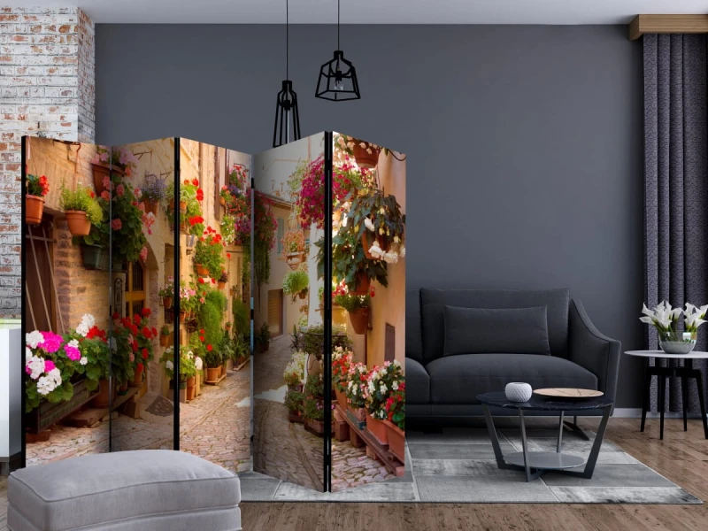 Parawan 5-częściowy - Uliczka w Spello (Włochy) II [Room Dividers]
