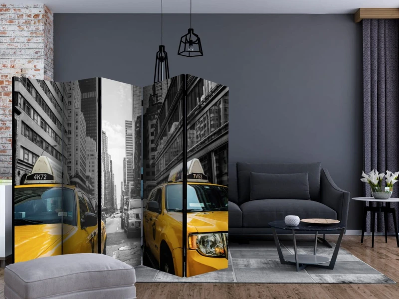 Parawan 5-częściowy - New York taxi II [Room Dividers]