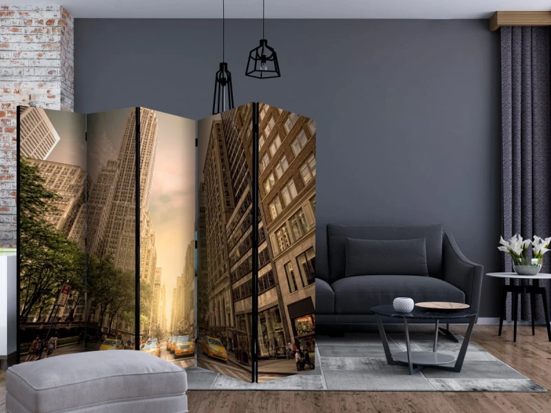 Parawan 5-częściowy - W cieniu wieżowców II [Room Dividers]