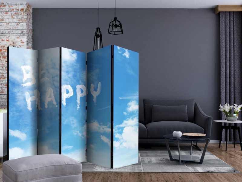 Parawan 5-częściowy - Be happy II [Room Dividers]