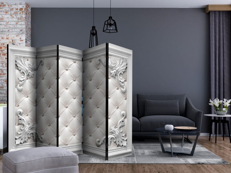 Parawan 5-częściowy - Pikowana skóra II [Room Dividers]