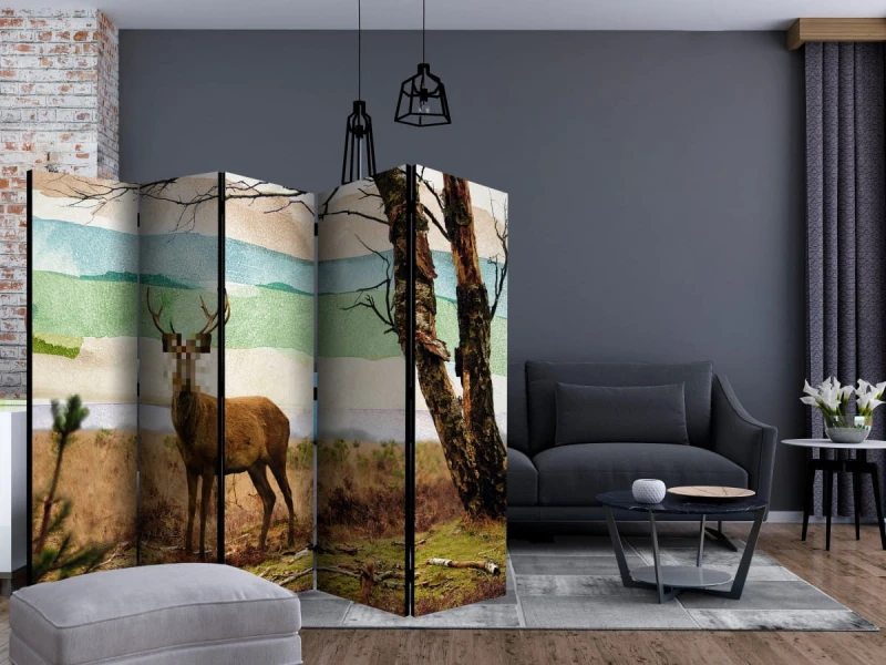 Parawan 5-częściowy - Leśny zbieg II [Room Dividers]