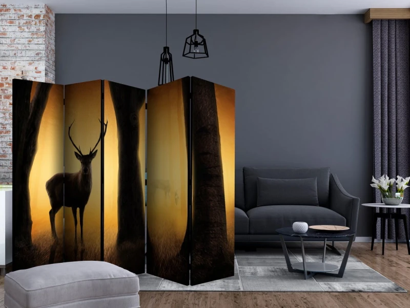 Parawan 5-częściowy - Deer in his natural habitat II [Room Dividers]