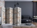Parawan 5-częściowy - Cegła w ramce (pomarańczowy) II [Room Dividers]