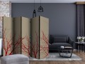 Parawan 5-częściowy - Red-hot branches II [Room Dividers]