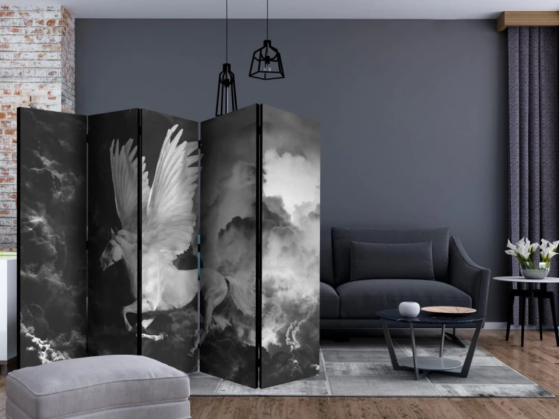 Parawan 5-częściowy - Pegaz w drodze na Olimp II [Room Dividers]