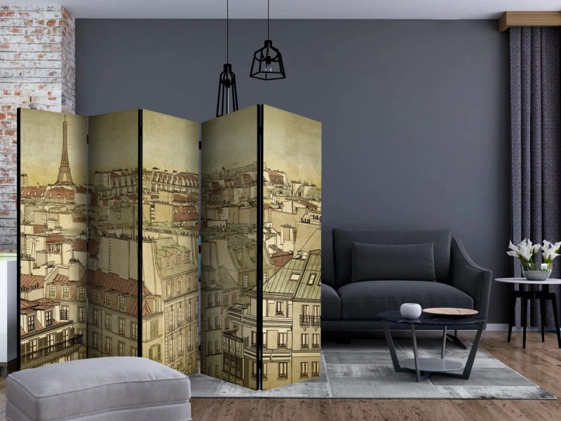 Parawan 5-częściowy - Żegnaj Paryżu II [Room Dividers]