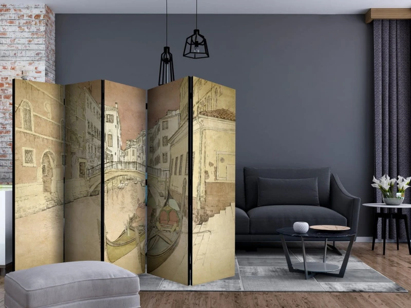 Parawan 5-częściowy - Gondolas in Venice II [Room Dividers]