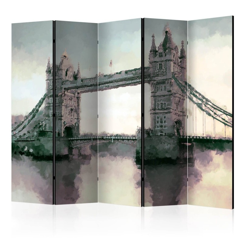 Parawan 5-częściowy - Wiktoriański Tower Bridge II [Room Dividers]