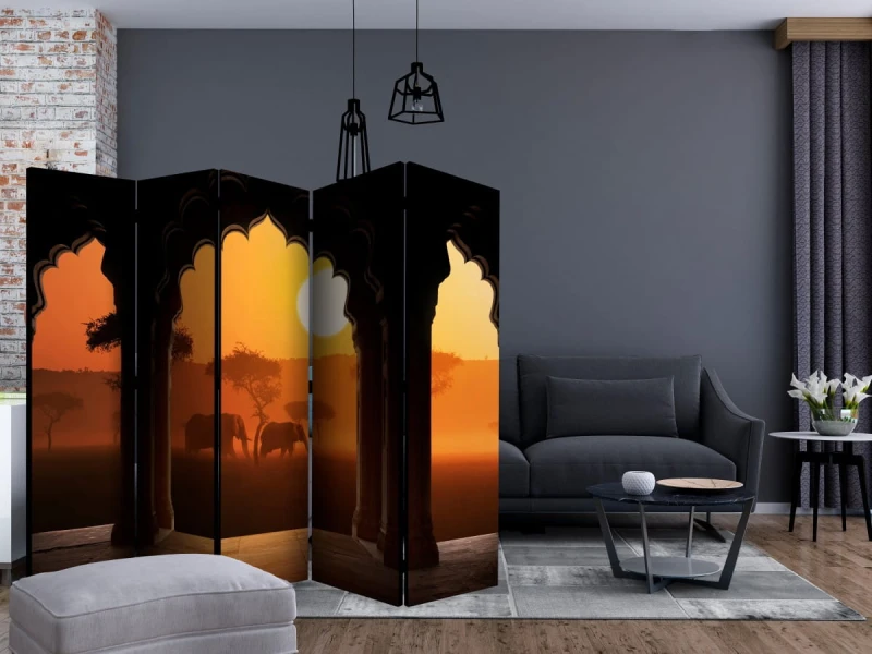 Parawan 5-częściowy - Usłyszeć Afrykę II [Room Dividers]