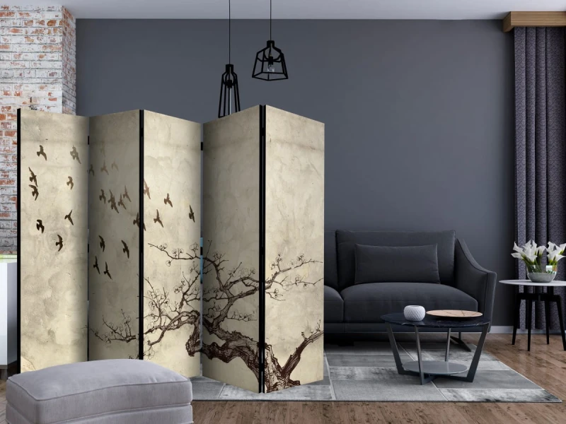 Parawan 5-częściowy - Flock of birds II [Room Dividers]