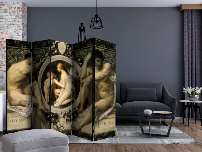 Parawan 5-częściowy - Idyll - Gustav Klimt II [Room Dividers]