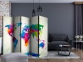 Parawan 5-częściowy - The map of happiness II [Room Dividers]