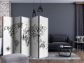 Parawan 5-częściowy - Retro kontynenty (szary) II [Room Dividers]