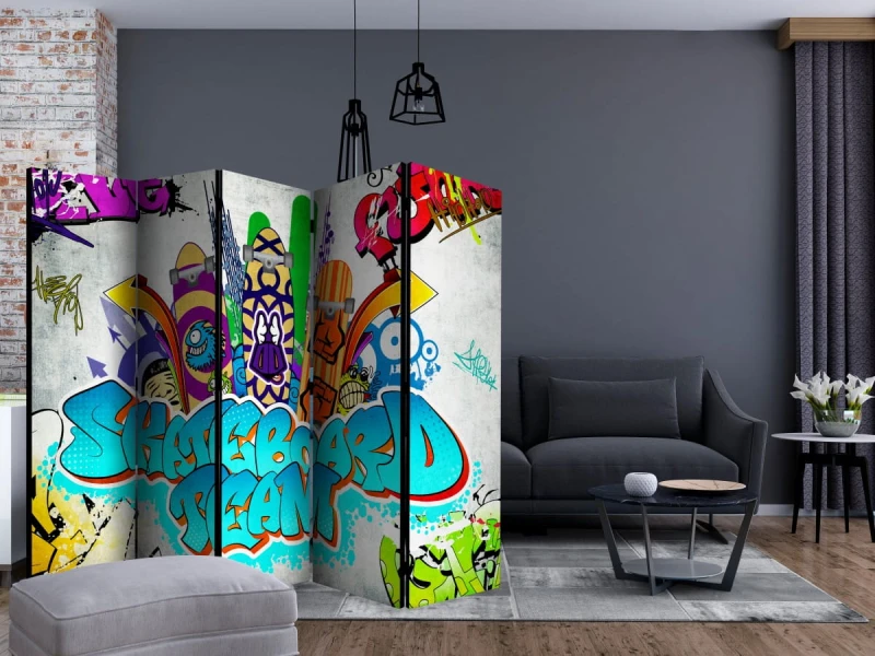 Parawan 5-częściowy - Skateboard team II [Room Dividers]