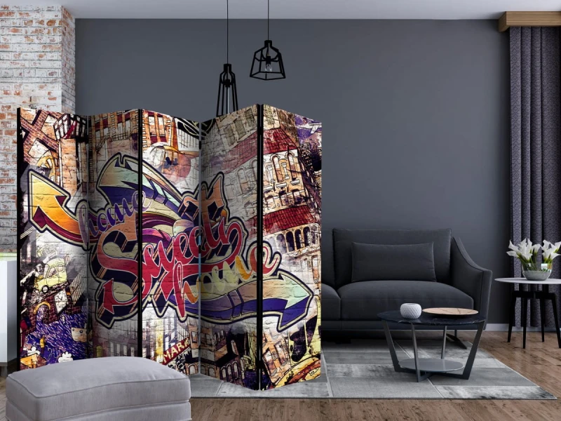 Parawan 5-częściowy - Odjazdowe graffiti II [Room Dividers]