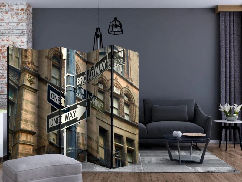 Parawan 5-częściowy - Wszystkie drogi prowadzą na Broadway II [Room Dividers]