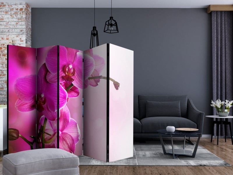 Parawan 5-częściowy - Różowa orchidea II [Room Dividers]